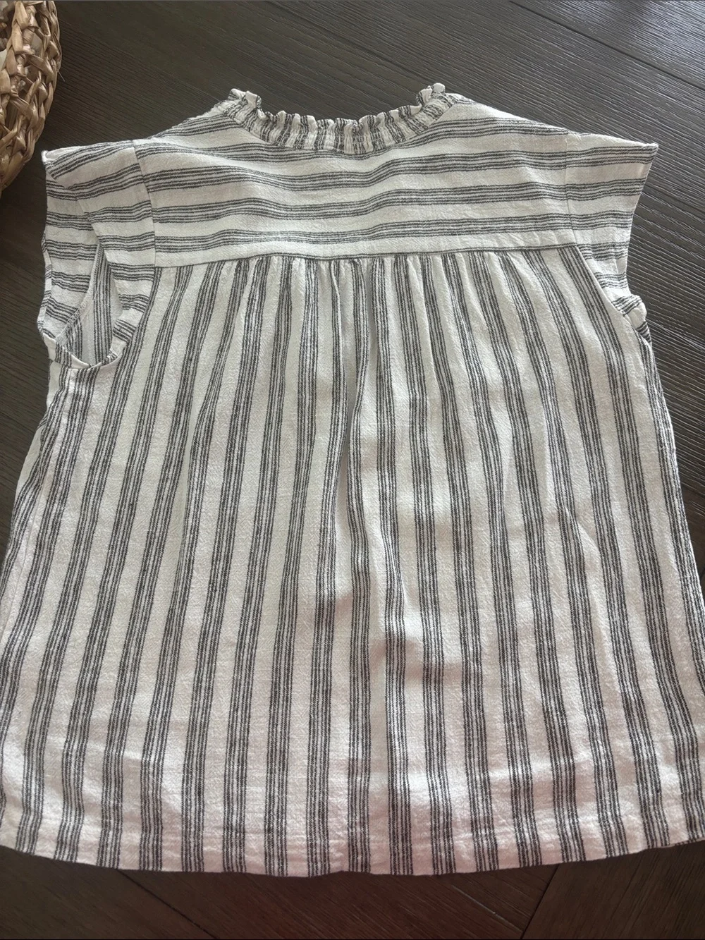 Sanctuary Split Neck Tunic Chalk Black Stripe Sz S - Picture 2 of 3